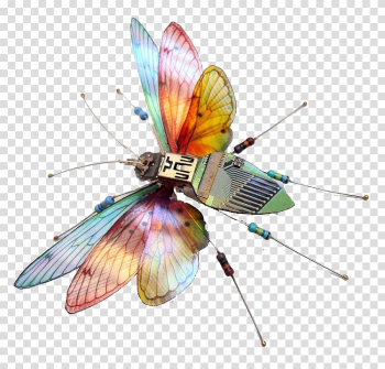 Insect Printed circuit board Electronic circuit Electronics Computer hardware, Cartoon color dragonfly transparent background PNG clipart