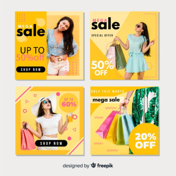 Instagram collection of women fashion banners Free Vector Instagram collection of women fashion banners Free Vector
