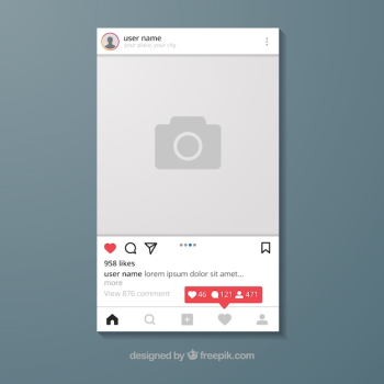 Instagram post template with notifications