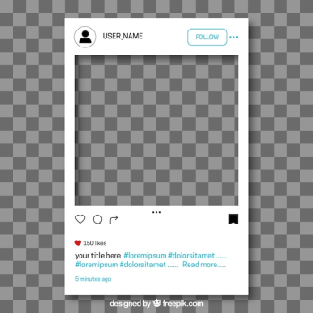 Instagram post with transparent background