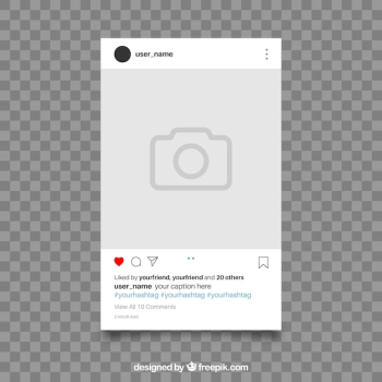 Instagram post with transparent background