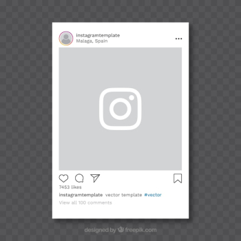 Instagram post with transparent background