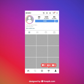 Instagram post with transparent background Free Vector