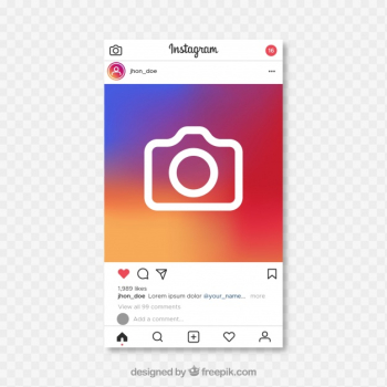 Instagram post with transparent background Free Vector