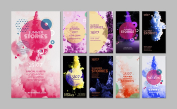 Instagram stories collection for summer festival Free Psd