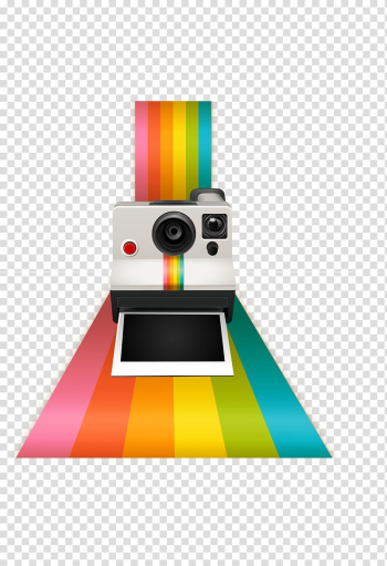 Instant camera Polaroid Corporation, color graphed camera camera transparent background PNG clipart
