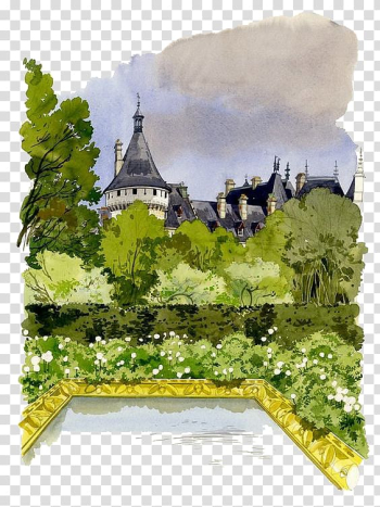 International Gardens Festival Of Chaumont-sur-Loire Watercolor painting Drawing Painter, Cartoon forest house transparent background PNG clipart