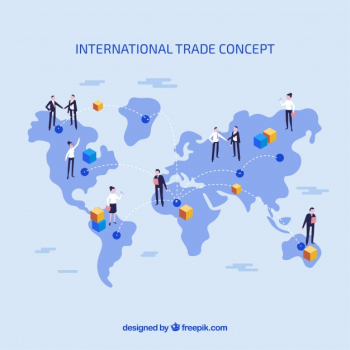 International trade concept with flat design Free Vector