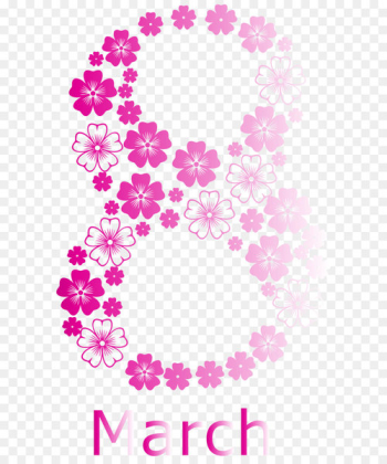 International Women's Day March 8 Clip art - Pink 8 March Womens Day PNG Clipart Image 