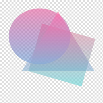Intersecting circle, triangle, and square shapes, Vaporwave Aesthetics Color, aesthetics transparent background PNG clipart