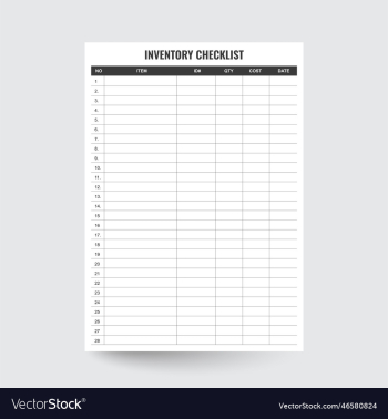 inventory checklist inventory checklist