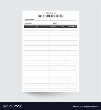 inventory checklist inventory checklist