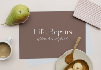 Invitation card mockup, breakfast, food | Free PSD Mockup - rawpixel