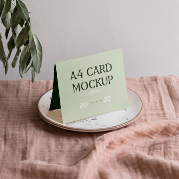 Invitation Card on Plate Mockup
