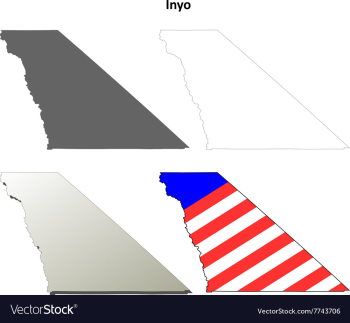 Inyo County California outline map set vector image Inyo County California outline map set vector image