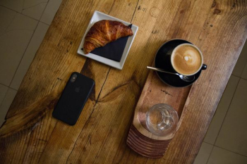 iPhone X on table iPhone X on table