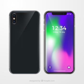 Iphone x with gradient wallpaper