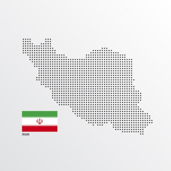 Iran Map design with flag and light background vector 