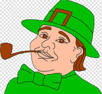 Ireland Leprechaun Saint Patrick's Day , Cartoon smoking man transparent background PNG clipart