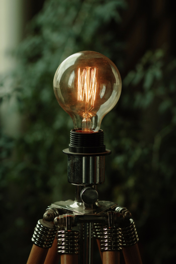 Iridescent Light Bulb Is Turned on Iridescent Light Bulb Is Turned on
