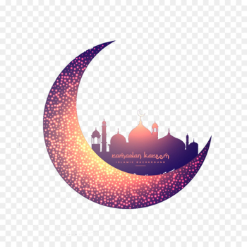 Islam Mosque Muslim Moon Ramadan - Creative moon and glowing mosque 