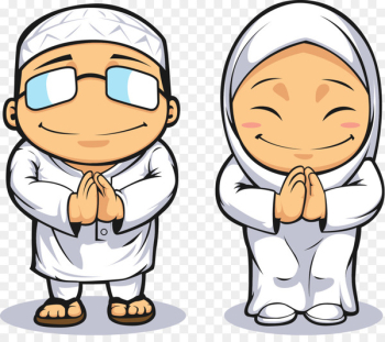 Islam Muslim Royalty-free Clip art - Cartoon Muslim prayer male and female vector 