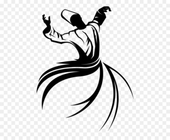 Islamic art Calligraphy Sufi whirling Dervish - meditation 