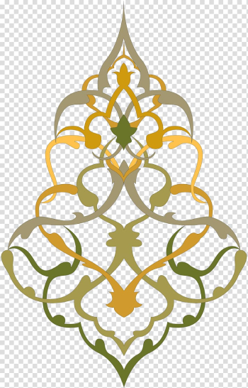 Islamic art Ornament Islamic geometric patterns, islamic, brown and green floral transparent background PNG clipart