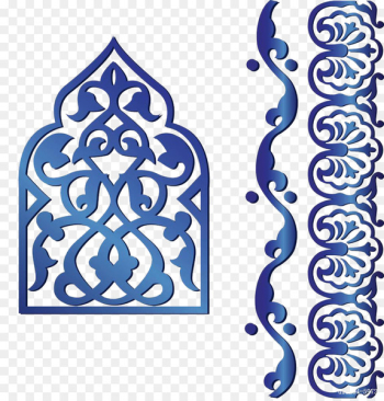 Islamic geometric patterns Clip art - Blue Islamic traditional pattern decoration 