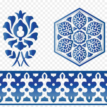 Islamic geometric patterns Visual design elements and principles Clip art - Blue Islamic pattern 