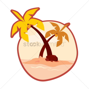 Island with two coconut trees Island with two coconut trees