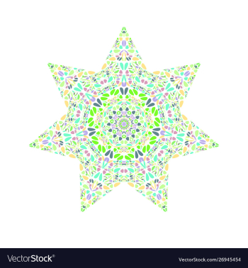 Isolated abstract floral mosaic star symbol vector image Isolated abstract floral mosaic star symbol vector image