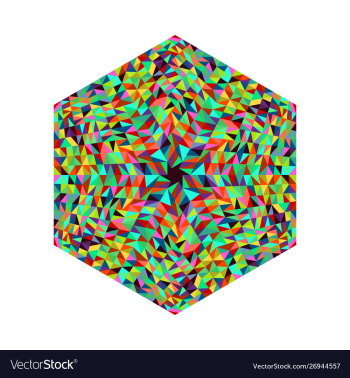 Isolated abstract mosaic polygon symbol vector image Isolated abstract mosaic polygon symbol vector image