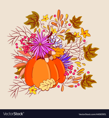 isolated autumn bouquet with pumpkin leaves isolated autumn bouquet with pumpkin leaves