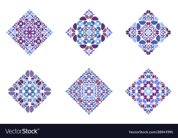 Isolated colorful floral diagonal square logo vector image Isolated colorful floral diagonal square logo vector image