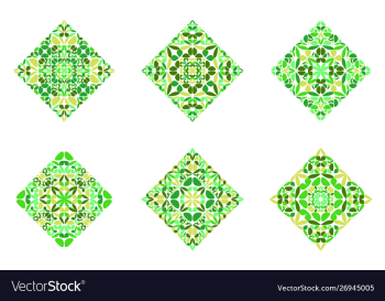 Isolated colorful floral diagonal square symbol vector image Isolated colorful floral diagonal square symbol vector image