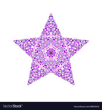 Isolated colorful floral mosaic star logo template vector image Isolated colorful floral mosaic star logo template vector image