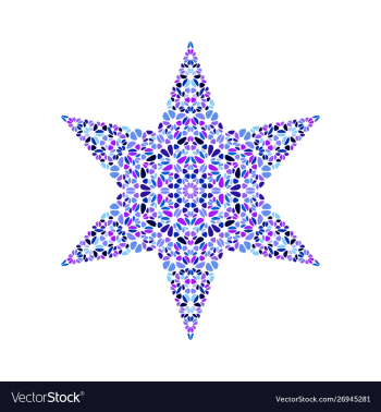 Isolated colorful gemstone ornament star symbol vector image Isolated colorful gemstone ornament star symbol vector image
