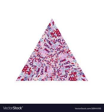 Isolated colorful tiled mosaic triangle symbol vector image Isolated colorful tiled mosaic triangle symbol vector image