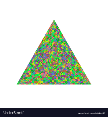 Isolated colorful tiled mosaic triangle symbol vector image Isolated colorful tiled mosaic triangle symbol vector image