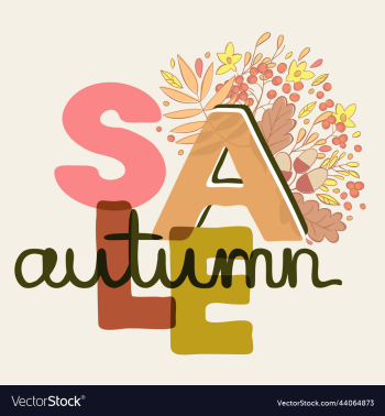 isolated floral composition autumn sale with isolated floral composition autumn sale with