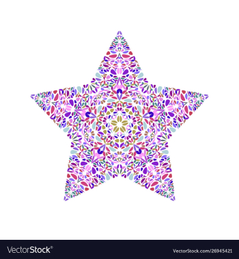 Isolated floral star symbol - colorful vector image Isolated floral star symbol - colorful vector image
