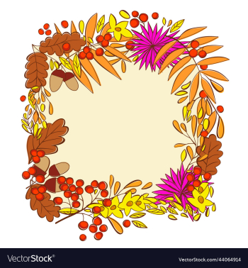 isolated frame with leaves flowers and berries isolated frame with leaves flowers and berries