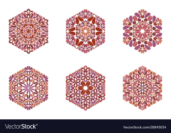 Isolated geometrical floral hexagon symbol vector image Isolated geometrical floral hexagon symbol vector image
