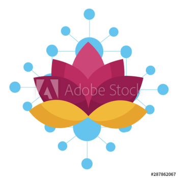 Isolated lotus flower ornament design