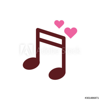 Isolated love music vector design