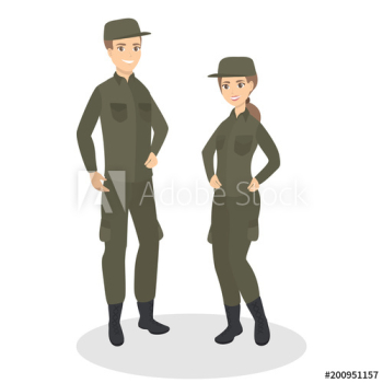 Isolated military couple Isolated military couple