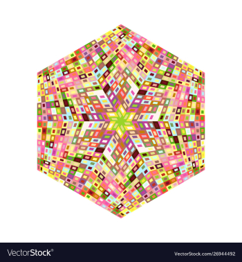 Isolated mosaic polygon symbol - colorful vector image Isolated mosaic polygon symbol - colorful vector image