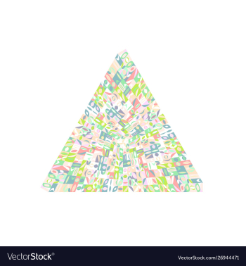 Isolated mosaic triangle symbol - abstract element vector image Isolated mosaic triangle symbol - abstract element vector image