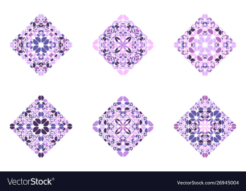 Isolated ornate colorful abstract floral square vector image Isolated ornate colorful abstract floral square vector image